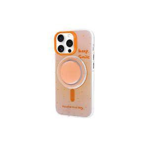 Coque en silicone orange tendance Netzy pour iPhone 15 Pro Max compatible MagSafe, détachable pour support PopSocket, protection de téléphone - Product Image 1