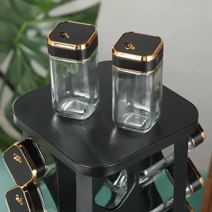 Comptoir à épices en acier inoxydable multifonctionnel Spinning Single Tier Spice Jars Storage Organizer Kitchen Restaurant - Product Image 4