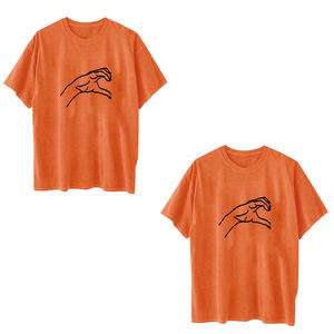 T-shirt pour couple Manches tombantes Col ras du cou ample T-shirt à manches courtes Motif imprimé Top Design T-shirts personnalisés - Product Image 5