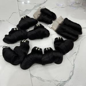 SUPER DOBLE DIBUJADO PURO NEGRO FUNMI BOUNCY ROLL RIZOS CUTÍCULA ALINEADO RAW VIETNAMÉS CABELLO VIRGEN TEJIDO CABELLO HUMANO para PELUCAS - Product Image 4