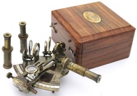 Premium katı pirinç seyir Sextant çift teleskoplar dayanıklı QG kurumsal zarif ahşap kutu tekne kullanımı deniz toplayıcı