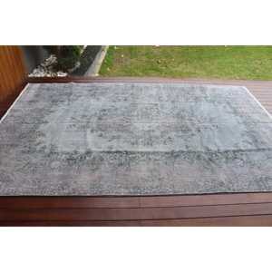 พรมวินเทจตุรกีขนาดใหญ่ 6x9.6 ฟุต พรมขนสัตว์สีเทา - Product Image 3