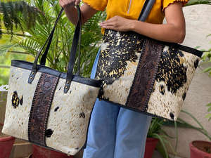 มาใหม่มือเครื่องมือแกะสลักกระเป๋าถือ Tote กระเป๋าจริงโลหะขนหนังกระเป๋าขนาดใหญ่คอลเลกชันสุภาพสตรีกระเป๋า - Product Image 2