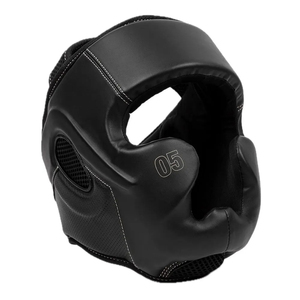 Casque de boxe personnalisé avec barre faciale, protège-tête MMA pour sparring, protection faciale en cuir noir mat, barre nasale, casque d'entraînement - Product Image 2