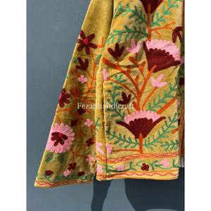 เสื้อโค้ทกำมะหยี่ปักลายดอกไม้ใส่ได้ทั้งชายและหญิงเสื้อแจ็กเก็ตลำลองผ้าฝ้ายซับใน - Product Image 4