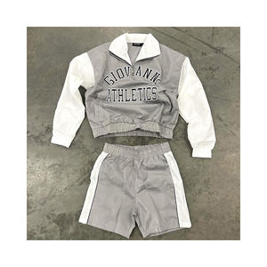 Nouveau design de veste anti-pluie en nylon à capuche pour hommes ensemble coupe-vent patchwork - Product Image 1