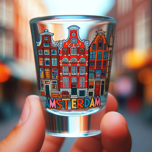 Logotipo personalizado PAÍSES BAJOS LANDMARKS shotglass Holland <span class=keywords><strong>Amsterdam</strong></span> souvenir shot glass - Product Image 2