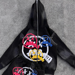 Short de survêtement d'été en deux pièces personnalisé short à capuche imprimé décontracté et respirant pour hommes design zippé intégral - Product Image 1