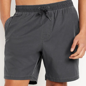 Shorts Bermuda en Coton Brodé pour Hommes, Décontractés, avec Cordon de Serrage et Logo sur le Devant, Gris - Product Image 5