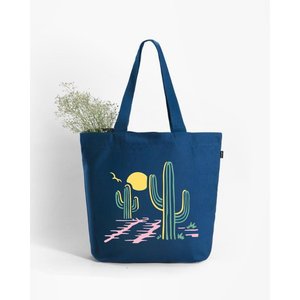 Sac fourre-tout grande taille à fermeture éclair motif Prickle Pop avec broderie artistique du logo en polyester et longue anse, idéal pour la bibliothèque - Product Image 2