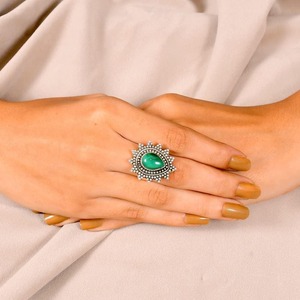 Cabochon de pierres précieuses malachite meilleur Design fait à la main solide 925 bague en argent Sterling bijoux 925 estampillé bague en argent Sterling bijoux - Product Image 3