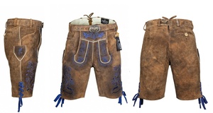 Pantalones Cortos Bávaros de Cuero Lederhosen para el Oktoberfest, Tradicionales Alemanes - Product Image 4