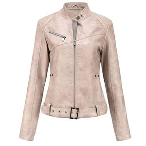 Chaquetas de Cuero Casuales con Cierre de Cremallera para Mujer, Diseño Nuevo, Cálidas para Invierno, Última Moda, Chaquetas de Cuero para Mujer - Product Image 3