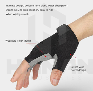 Gants de cyclisme professionnels en cuir respirant antichoc confortable et antidérapant saison d'hiver OEM prix de gros - Product Image 4