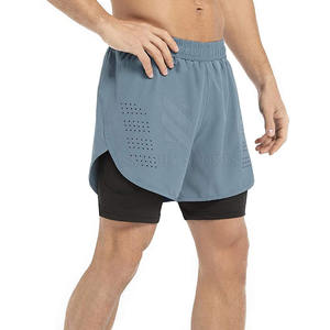 Nouveaux shorts de gym pour hommes couleur unie High Street Style taille moyenne fermeture élastique séchage rapide respirant OEM vente en gros personnalisé - Product Image 2