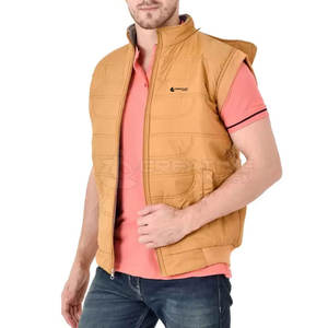 Gilet matelassé respirant en polyester léger et décontracté pour hommes, vêtements d'extérieur isolés et confortables pour l'hiver en vente - Product Image 4