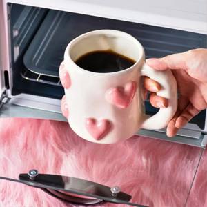 White And <b>Floral</b> Hot Selling product Printed Handmade Ceramic <b>mug</b> Coffee Cups - Product Image 6