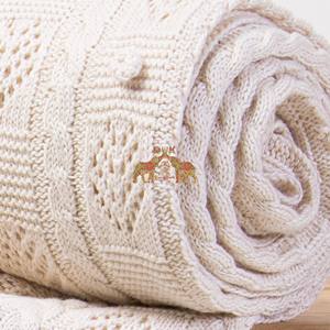 Couverture en tricot de coton faite à la main pour canapé et lit couverture en tricot de coton douce, respirante et confortable - Product Image 2