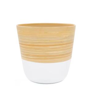 Pot de fleurs intérieur et extérieur en bambou naturel fait à la main conçu pour une utilisation au sol dans le jardin ou la décoration - Product Image 4