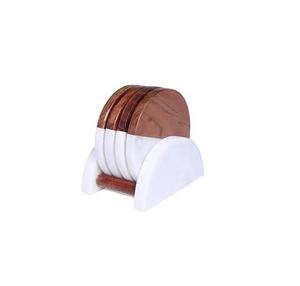 High Quality Classic Style Wood <b>Marble</b> Coaster Holder for Bars Hotels Offices Restaurants-Customized Size Table Ware Party Use - Product Image 1