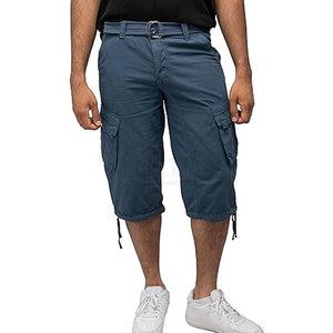 Short cargo 100% coton décontracté pour hommes, design d'été, entraînement de sport de rue, short élastique confortable - Product Image 2