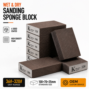 Bloc éponge abrasif pour ponçage humide et sec, éponge de ponçage manuelle pour la préparation de la peinture automobile, le bois et les meubles OEM - Product Image 1