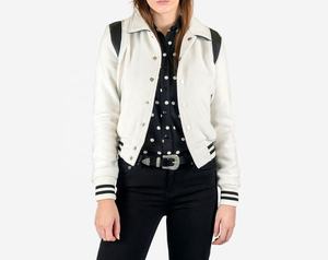 2025 último diseño mujeres Crop Varsity chaquetas prendas de vestir exteriores moda recortada Varsity Letterman chaquetas hechas por Isha Industry - Product Image 5