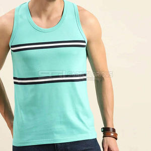 <b>Men's</b> Custom Gym Fitness Tank Top Sleeveless Striped Print Racerback <b>Stringer</b> Muscle Fit Cotton Sportswear <b>Vest</b> - Product Image 6