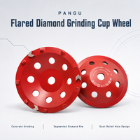 PANGU Disque de meulage diamanté évasé 7 pouces 9 PCD avec 3 segments en forme de flèche, revêtement époxy, liant métallique, pour meuleuse d'angle à béton