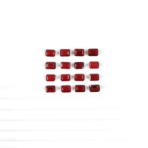 Pierres précieuses naturelles de haute qualité, rubis de Bangkok, taille émeraude facettée, pierres brutes, 5x7mm, 6x8mm, rectangulaires octogonales calibrées, grenat rouge - Product Image 2