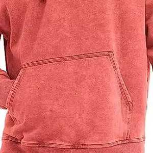 Sudadera con Capucha Ligera y Transpirable de Mezcla de Algodón Suave para Invierno, con Lavado Ácido, Aspecto Teñido Vintage, Estilo Urbano Ecológico Digital - Product Image 5