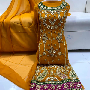 Fancy <b>Pakistani</b> Women <b>Dress</b> with Beautiful Hand Work Embroidery and Sequence Work and Stone Work New <b>Eid</b> Collections - Product Image 1