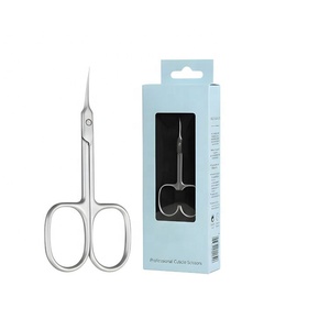 Ciseaux à cuticules en acier inoxydable couleur argent, pointe fine, outil de coupe de précision pour manucure et pédicure - Product Image 1