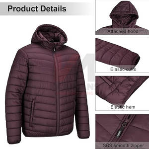 Manteau matelassé à capuche toutes saisons pour hommes, chaud et léger, veste isolée pour la neige, le voyage et la randonnée OEM/ODM Wholesale Custom - Product Image 5