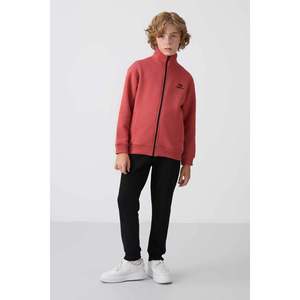 Ensemble de survêtement TommyLife pour garçons de 7 à 15 ans, col montant, taille élastique, coupe ample, confortable, en polyester, tenue de jogging - Product Image 2