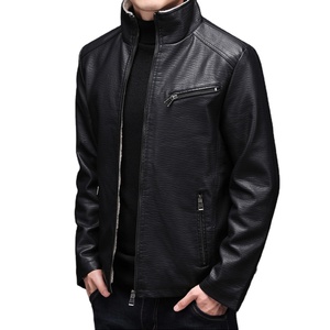 Chaqueta de Cuero para Hombre, Corte Entallado, Cuello Informal, Cómoda y a la Moda, con Estilo de Piel de Cocodrilo, Nueva Moda para Primavera y Otoño - Product Image 4