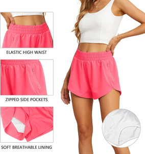 High Waist Women's Sportswear Shorts for Fitness Training Gym Yoga & Running Loose Fit & Breathable Design Plain Dyed - Product Image 2