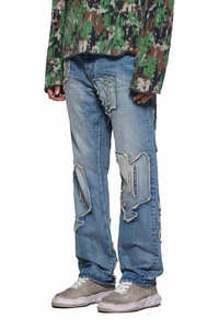 Jeans de Hombre Rectos de Alta Calidad, Personalizados, Vintage, Estilo Hip Hop, Lavado a la Piedra, Ligeros, Casuales, 100% Algodón - Product Image 3