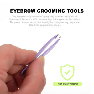 Mini pince à sourcils en acier inoxydable de qualité professionnelle Logo personnalisé emballé pointe oblique pointe pointue outil de beauté pratique - Product Image 3
