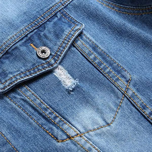 Chaqueta Vaquera con Capucha para Hombre, Diseño Personalizado, Tejido de Punto Transpirable Informal con Logotipo Frontal, Gran Venta - Product Image 4