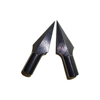 Pointe de flèche de chasse médiévale traditionnelle de 15 g, à queue d'aronde, avec tige en carbone et pointe en cuivre, forgée à la main