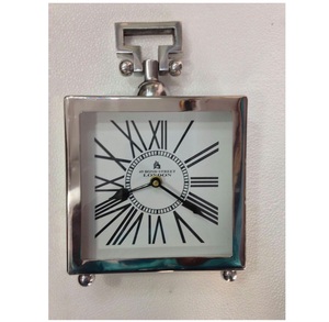 AK Brass Square Metal Table Clock in Brass Finished <b>Frame</b> High Quality Clock For Table Decor / Office Desk Decor - Product Image 3