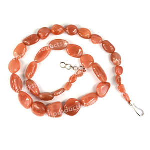 จี้หินมูนสโตนสีพีชธรรมชาติทรงกลมสำหรับผู้หญิง - Product Image 4