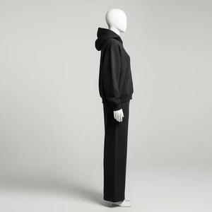 Conjunto de chándal de gran tamaño gris oscuro para hombre Sudadera con capucha de lana pesada y pantalones de chándal Traje informal de 2 piezas Ropa de calle cómoda - Product Image 3