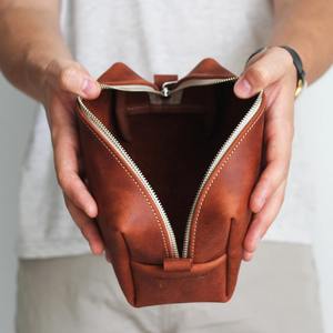 Neceser de lujo grande Vintage para hombre y mujer, neceser organizador de maquillaje, neceser de cuero para hombre y mujer, bolsa de aseo de cuero para hombre y mujer - Product Image 5