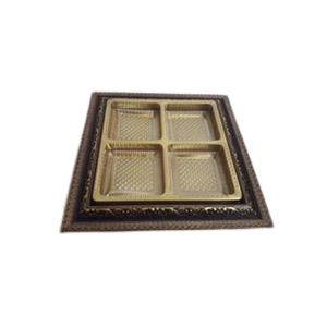 Bandeja de metal para chocolate Bandeja rectangular Borde en relieve e inferior Metal Candy Chocolate - Product Image 1