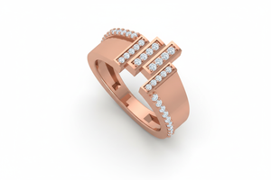 Anillo Triple Moderno de Oro de 14K y Diamantes Naturales para Mujer - Product Image 4