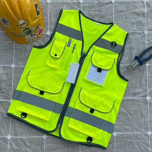 Gilet de sécurité réfléchissant haute visibilité 9 poches pour hommes et femmes, gilet de Construction Hi Vis avec bandes réfléchissantes - Product Image 6