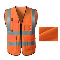 Paquete de 5 Chaleco de malla ligero chaleco de seguridad de alta visibilidad reflectante amarillo neón con velcro para hombres y mujeres uso en el trabajo al aire libre