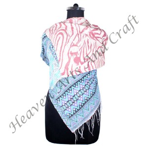 SC1044 Vintage Kantha travail coton écharpe à la main Design à la mode filles partout cousu à la main Style uni longue longueur - Product Image 1
